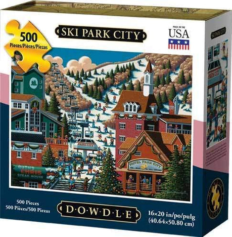 Dowdle Folk Art Ski Park City 500pc 16x20 Puzzles