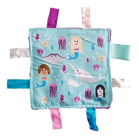 Baby Jack Lovey Chew Blanket Crinkle Toy Tag Square Sensory by Baby Jack - Mermaid