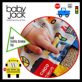 Baby Jack Blankets Lovey Chew Blanket Crinkle Toy Tag Square Sensory Toy (Traffic)