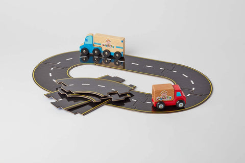 The Original Toy Company Roads To Go! 24-Piece Toy Road Playset