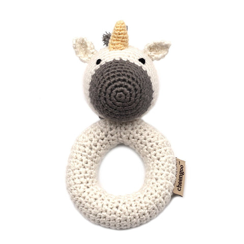 Cheengoo Organic Hand Crocheted Unicorn Ring Rattle