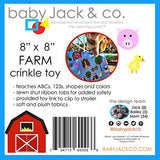 Baby Jack Lovey Square Sensory Chew Blanket Crinkle Toy with Tags - Farm