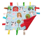 Baby Jack Lovey Security Baby Blanket 14" x 18" Sensory Tag Toy - Educational Farm Animals