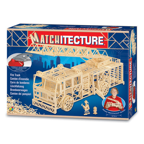Bojeux Matchitecture Wood Microbeam Model Construction Set - Fire Truck