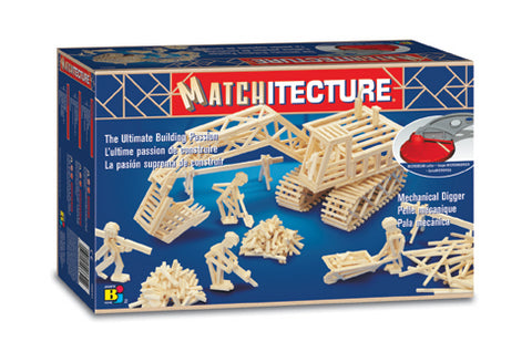 Bojeux Matchitecture Wood Microbeam Model Construction Set - Mechanical Digger