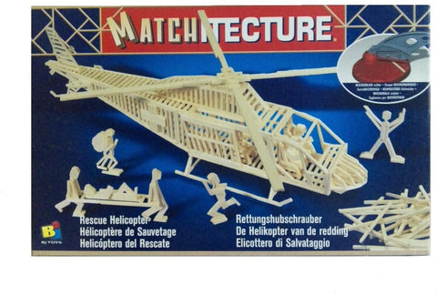 Bojeux Matchitecture Wood Microbeam Model Construction Set - Rescue Helicopter