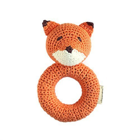 Cheengoo Organic Hand Crocheted Fox Ring Rattle