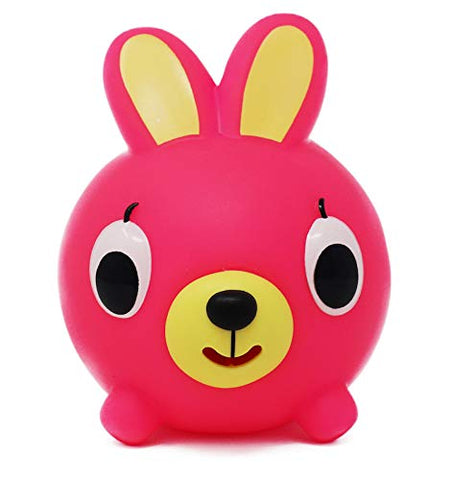Sankyo Toys Jabber Ball Squeeze and Play Sound Ball - Neon Pink Bunny
