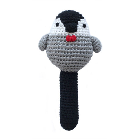 Cheengoo Sustainable Organic Bamboo Hand Crocheted Rattle - Penguin