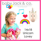 Baby Jack Lovey Security Baby Blanket 14" x 18" Sensory Tag Toy - Unicorn