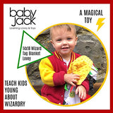 Baby Jack Blankets Educational Learning Lovey Ribbon Tag Security Blankets (Baby Wizard)