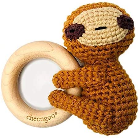 Cheengoo All Natural Baby Toy - LittleCuddler Sloth Rattle
