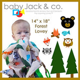 Baby Jack Satin Sensory Baby Lovey with Ribbon Tabs - 14"x18" Forest Animals