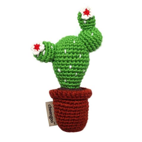 Cheengoo Sustainable Organic Bamboo Hand Crocheted Rattle - Cactus