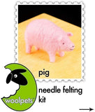WoolPets Intermediate Wool Needle Felting Craft Kit - Pig