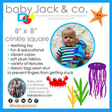 Baby Jack Lovey Square Sensory Chew Blanket Crinkle Toy with Tags - Ocean