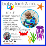 Baby Jack Lovey Security Baby Blanket 14" x 18" Sensory Tag Toy - Ocean