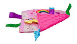 Baby Sensory Crinkle & Teething Square Lovey Toy with Closed Ribbon Tags for Increased Stimulation: 8"X8" (Unicorn and Rainbows)
