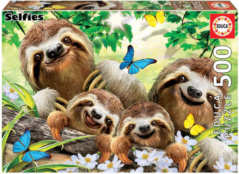 Educa- Selfies Series Puzzle 500 Pieces Family of Sloths (18450)