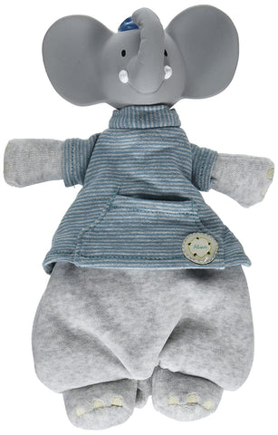 Tikiri Meiya & Alvin Collection Baby Toy - Alvin the Elephant Soft Toy with Rubber Head