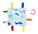 Baby Jack Baby Sensory Crinkle & Teething Square Lovey Toy with Closed Ribbon Tags for Increased Stimulation: 8"X8" Airplanes