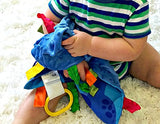 Baby Jack Lovey Security Baby Blanket 14" x 18" Sensory Tag Toy - Ocean