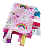 Baby Jack Lovey Security Baby Blanket 14" x 18" Sensory Tag Toy - Unicorn