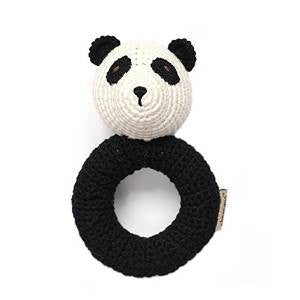 Cheengoo Organic Hand Crocheted Panda Ring Rattle