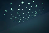 GloPlay Starry Night Series (48 pcs/Pack), Glow in The Dark Educational Wall Stickers